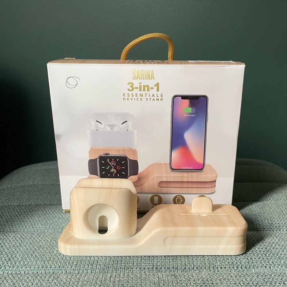 Tan 3-in-1 Charger Stand for Cell Phones & Accessories